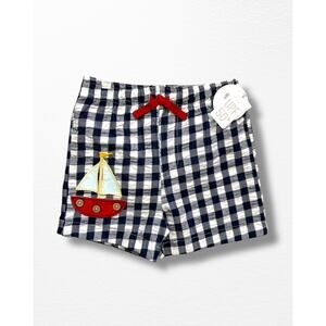 NWT Mud Pie Sailboat Swim Trunks, 12-18 Months
